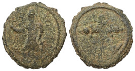 Edessa - Grafschaft. Baldwin II. (1100 - 1118).

 Kupfermünze. Ohne Jahr.
Vs: B-AG-DOIN. Herrscher frontal stehend, mit Kreuz in der Linken und Sch...