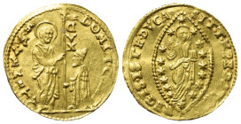 Italien. Venedig. Domenico Contarini (1659 - 1675).

 Zecchino (Gold).
Vs: Kniender Doge empfängt Banner von St. Markus.
Rs: Christus zwischen Ste...