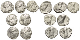 Griechische Münzen - Lots.


Athen (Attika).

Lot (7 Stück, Silber): Tetradrachmen; 5. Jhdt. v. Chr.

Sehr schön - fast sehr schön.

Verkauft...
