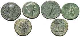 Römische Münzen - Lots. Kaiserzeit.


Lot (3 Stück, Bronze): Sesterzen der Sabina (gest. 136 n. Chr.), Antoninus Pius (138 - 161 n. Chr.) und Faust...