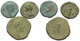Römische Münzen - Lots. Kaiserzeit.


Lot (3 Stück, Bronze): Sesterz des Commodus (177 - 192 n. Chr.), Dupondius der Faustina II. (161 - 175 n. Chr...