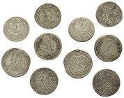 Österreich - Lots.


Habsburger bis 1806.
Meist Leopold I. (1658 - 1705).

Lot (5 Stück, Silber): 3 Kreuzer 1554, 1664,1665, 1700 und 1701 GE.
...