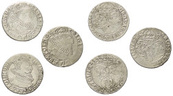 Europa - Lots.


Polen. Königreich. 
Sigismund III. Wasa (1587 - 1632).

Lot (3 Stück, Silber): Sechsgröscher (Szastak) 1623, 1626 und 1627 Krak...