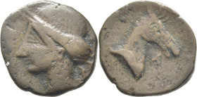 CARTAGO NOVA. 221 a 218 a. C. Unidad de cobre. Arte decadente con el ojo muy marcado