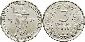 ALEMANIA. Weimar Rep. Rheinlande. 3 Reich marcos. 1925GSC-. Buen ejemplar