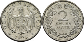 ALEMANIA. Weimar Rep. Águila. 2 Reich marcos. 1926A. EBC+/EBC
