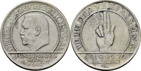 ALEMANIA. Weimar Rep. Hindenburg. 3 Reich marcos. 1919-1929G
