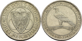ALEMANIA. Weimar Rep. Liberación de Rhineland. 3 Reich marcos. 1930A. Casi SC. Escasa