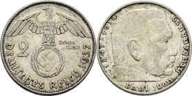 ALEMANIA. III Reich. Hindenburg. 2 Reich marcos. 1847-1934. 1937E