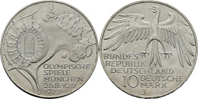 ALEMANIA Federal. XX Olimpiada Múnich 1972. 10 marcos. 1972J. SC+/SC. Muy buen ejemplar