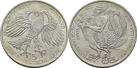 ALEMANIA Federal. J. J. C. Grimmelshausen 1621-1676. 5 marcos. 1976D. SC+. Muy buen ejemplar