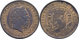CARLOS VII. Oñate. 10 céntimos. 1875. OT. Casi EBC+
