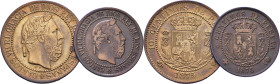 CARLOS VII. Oñate. 5 y 10 céntimos. 1875. Lote de 2