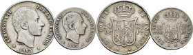 ALFONSO XII. Manila. 20 y 10 céntimos. 1885. Lote de 2