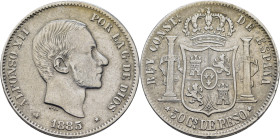 ALFONSO XII. Manila. 50 céntimos. 1885