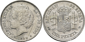 ALFONSO XIII. 1 peseta. 1894*18-94. PGV