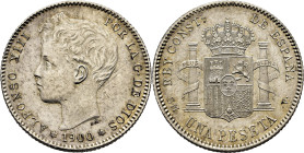 ALFONSO XIII. 1 peseta. 1900*19-00. SMV. EBC/EBC+