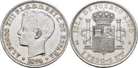 ALFONSO XIII. Puerto Rico. 1 peso. 1895
