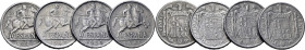 ESTADO ESPAÑOL. Jinete ibérico. 5 céntimos. 1940, 1941, 1945 y 1953. Lote de 4