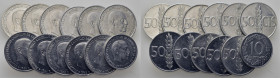 ESTADO ESPAÑOL. 50 céntimos. 1966*67 a 73, más cuatro repetidas… Lote de 12