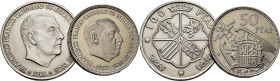 ESTADO ESPAÑOL. 50 pesetas. 1957*73. 100 pesetas 1966*66. Lote de 2