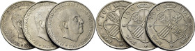 ESTADO ESPAÑOL. 100 pesetas. 1966*66*67*68. Lote de 3
