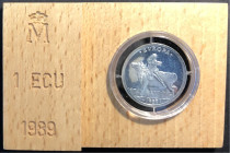JUAN CARLOS I. 1 Ecu. 1989. Europa "El rapto de Europa". PROOF FDC