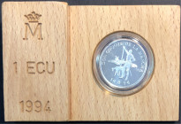 JUAN CARLOS I. 1 ecu. 1994. Don Quijote. PROOF FDC