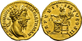 MARCO AURELIO. Áureo. (168 d.C.). Mejor que SC-. Muy buen y bello ejemplar. Rara