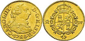 CARLOS III. Madrid. 1/2 escudo. 1786. DV. Casi EBC+/EBC+ o algo mejor. Buen ejemplar