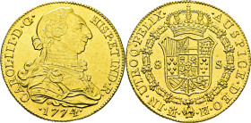 CARLOS III. Madrid. 8 escudos. 1774. PJ. Sería SC-