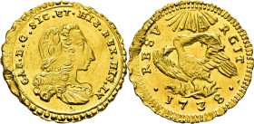CARLOS III. Palermo. Oncia. 1735. SC+. Soberbio. Muy escasa