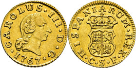 CARLOS III. Sevilla. 1/2 escudo. 1767. CF. Casi EBC-. Cierto atractivo