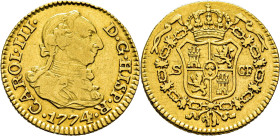 CARLOS III. Sevilla. 1/2 escudo. 1774 último dígito de mayor tamaño. CF