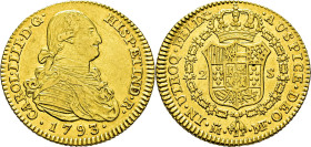 CARLOS IV. Madrid. 2  escudos. 1793. MF. EBC/EBC+. Atractiva