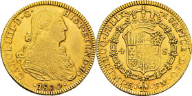CARLOS IV. Méjico. 4 escudos. 1800. FM. EBC-/EBC. Bonito tono. Cierto atractivo. Escasa