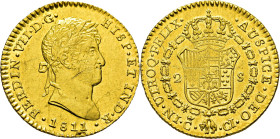 FERNANDO VII. Cádiz. 2 escudos. 1811. CI. SC-/SC+. Atractiva