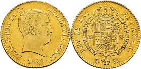 FERNANDO VII. Madrid. 80 reales. 1822. SR. EBC/EBC+. Buen ejemplar
