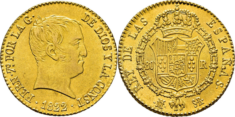 FERNANDO VII. Madrid. 80 reales. 1822. SR. Cy16282. 6´72 g. Metal ligeramente ru...