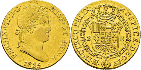 FERNANDO VII. Madrid. 2 escudos. 1825. AJ. EBC-