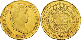 FERNANDO VII. Madrid. 4 escudos. 1819. GJ. EBC/EBC+. Atractiva