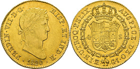 FERNANDO VII. Madrid. 4 escudos. 1820. GJ. EBC-/EBC. Atractiva