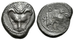 Bruttium, Rhegium Drachm circa 494-386 - From the collection of a Mentor.