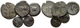 Sicily, Syracuse Large lot of 5 Bronzes