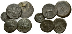 Sicily, Syracuse Large lot of 5 bronzes