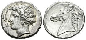 The Carthaginians in Sicily and North Africa, uncertain mint in Sicily "people of the camp" Tetradrachm circa 320-310 - Ex Ponterio 12 January 2007, 1...