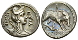 C. Hosidius C.f. Geta. Denarius circa 68