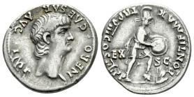 Nero, 54-68 Denarius Lugdunum circa 61-62 - Found in Bingham, Nottinghamshire on 14 September 1984 (UKDFD 55789)