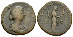 Faustina junior, daughter of Antoninus Pius and wife of Marcus Aurelius Sestertius Rome circa 161-176 - From the Tenby collection. Sold with original ...