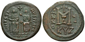Justin II, with Sophia, 565-578. Follis Cyzicus 569-570 (year 5)